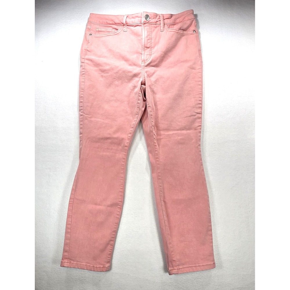 LC Lauren Conrad Womens High Rise Skinny Ankle‎ Jeans Coral Pink Size 14 Stretch